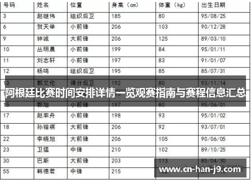 阿根廷比赛时间安排详情一览观赛指南与赛程信息汇总